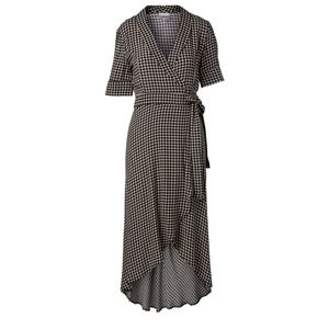Ganni Check Wrap Midi Dress- size 34